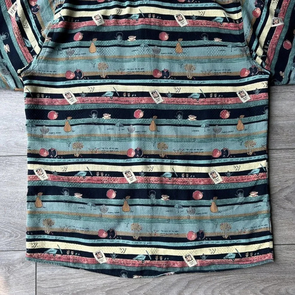 Casa Moda  Fruit Print Short Sleeve Hawaii Button Down Shirt Size M - Picture 12 of 12
